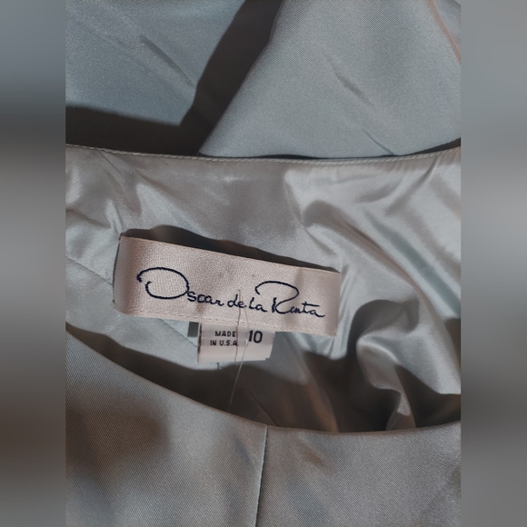 ◇$5,700 OSCAR DE LA RENTA ICONIC SILK GREEN BUBBLE HEM RUNWAY DRESS US 8 M - Picture 10 of 11